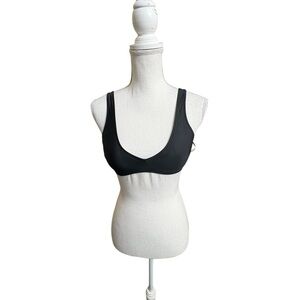 Women's Black Plunging Bikini Top S NWT